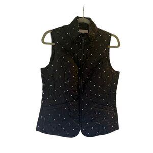 Talbots Outlet Black Light weight Quilted Polka Dot Vest SP